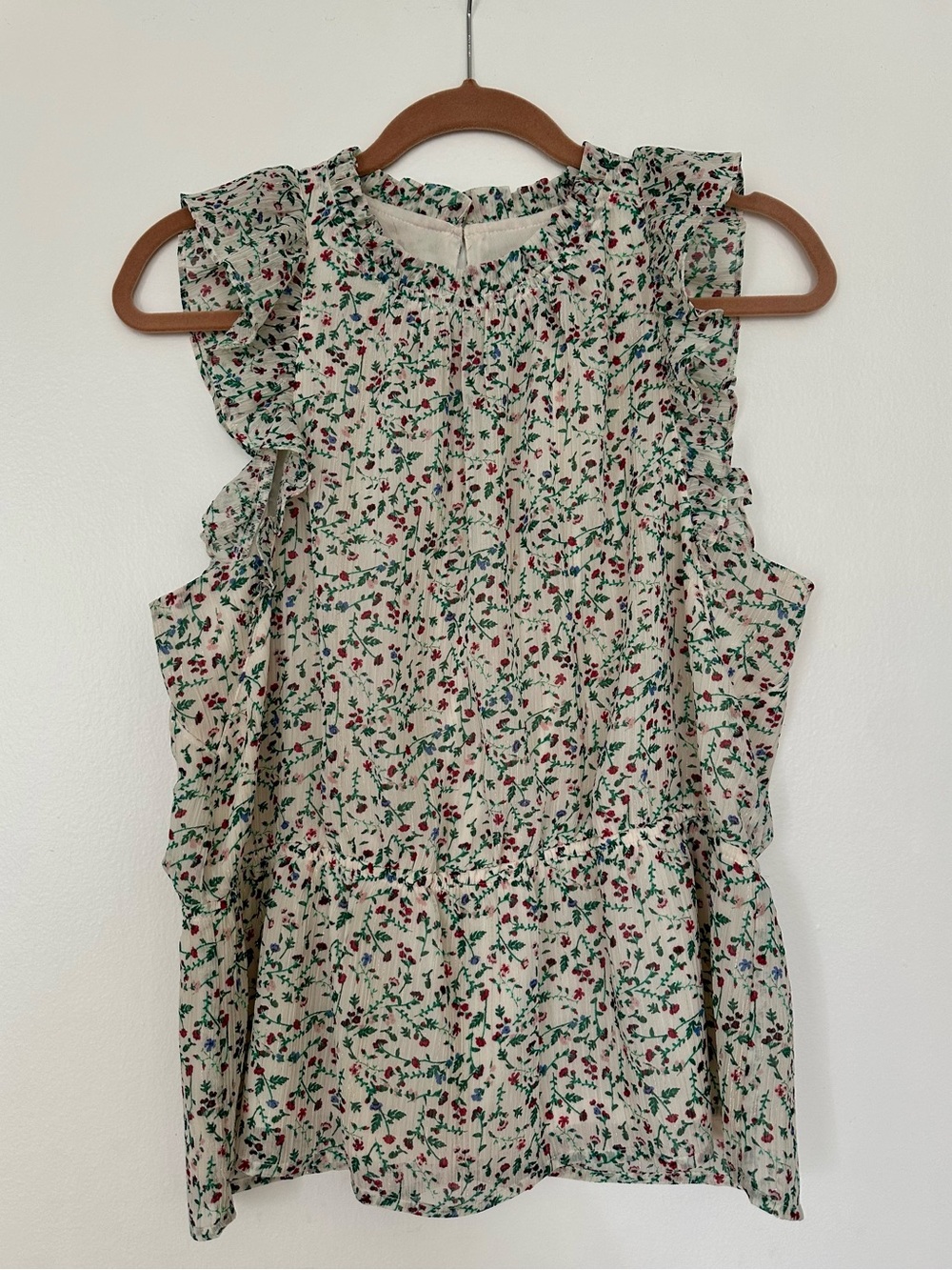 Banana Republic NWT Peplum Floral Sleeveless Top with Sparkle Detail